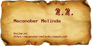 Mecsnober Melinda névjegykártya